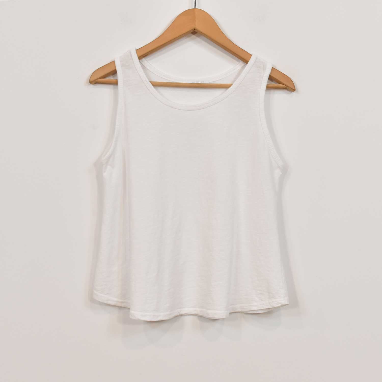 White flared tank top