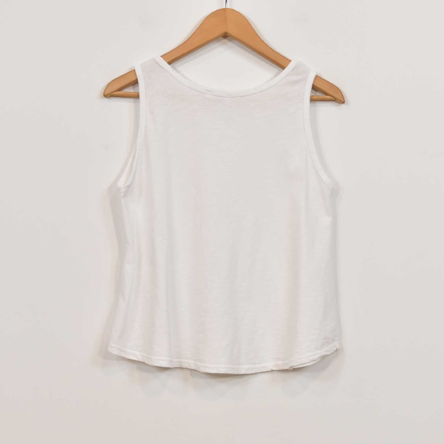 White flared tank top