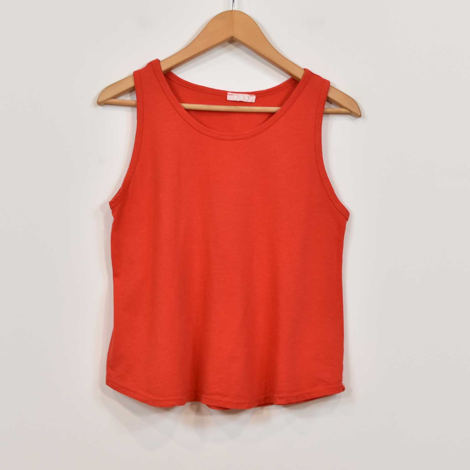 Red flared tank top