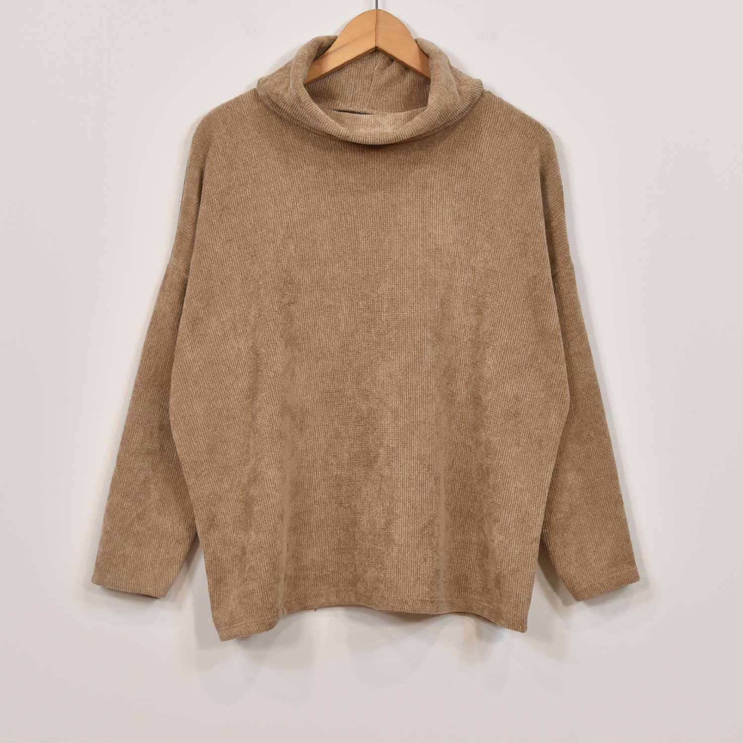 Sudadera efecto pana beige