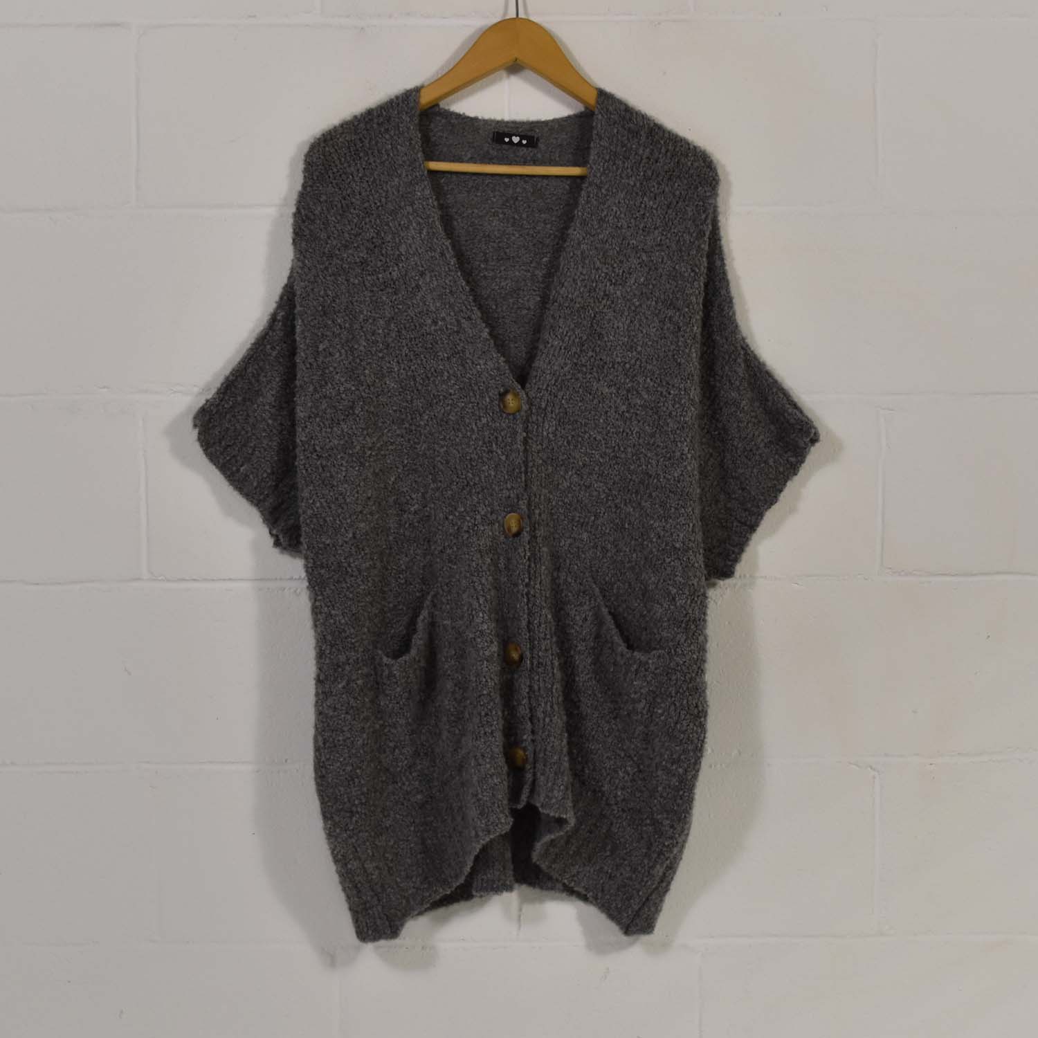 Grey lamb buttons jacket