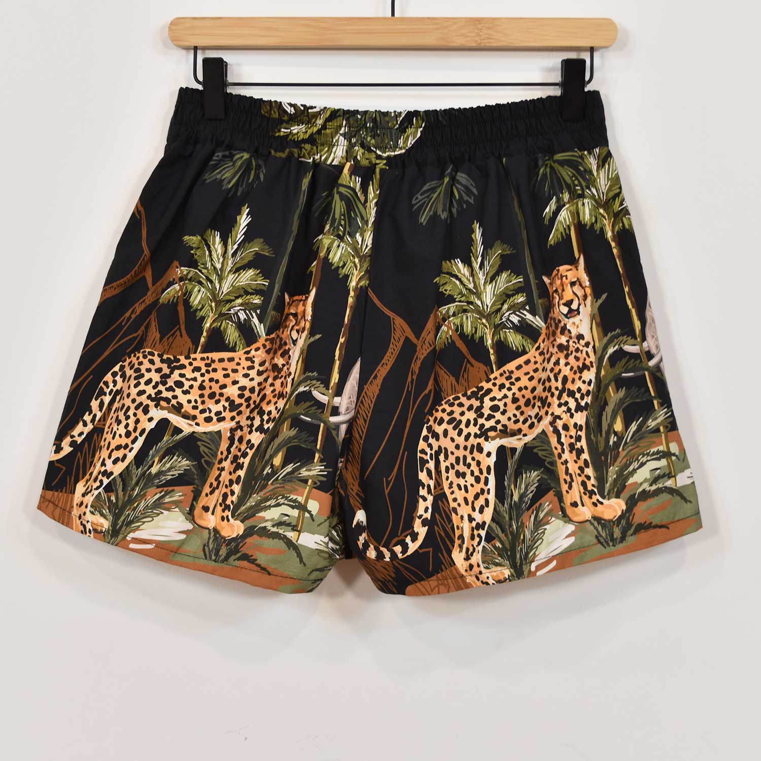 Black safari printed shorts