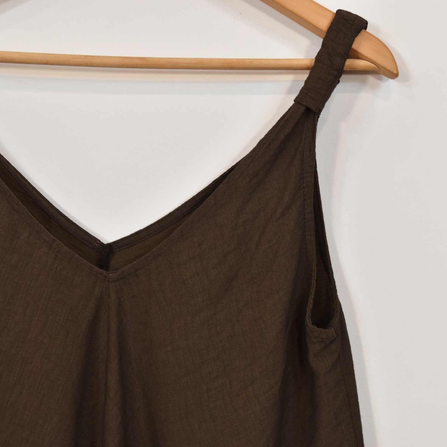 Brown v-neck tank top