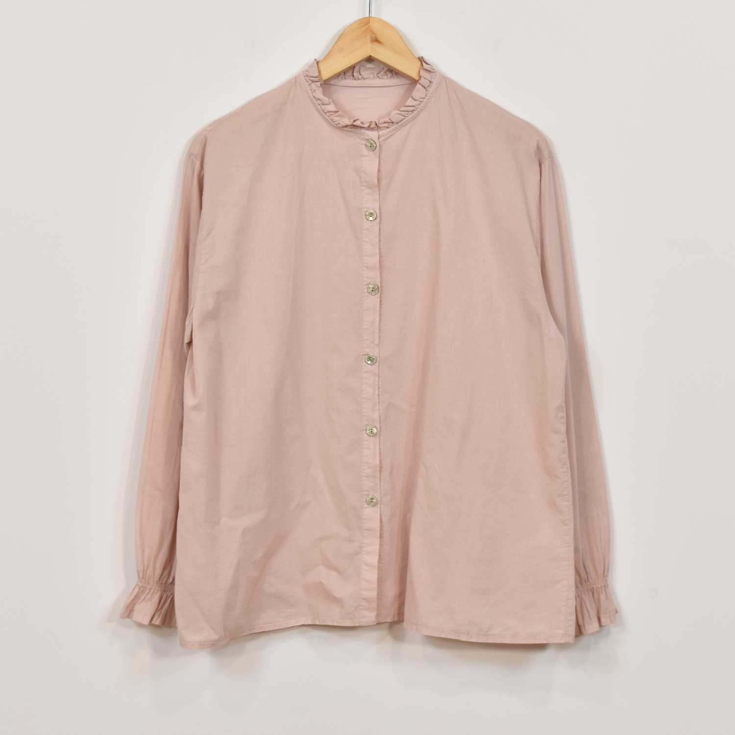 Pink ruffle collar blouse