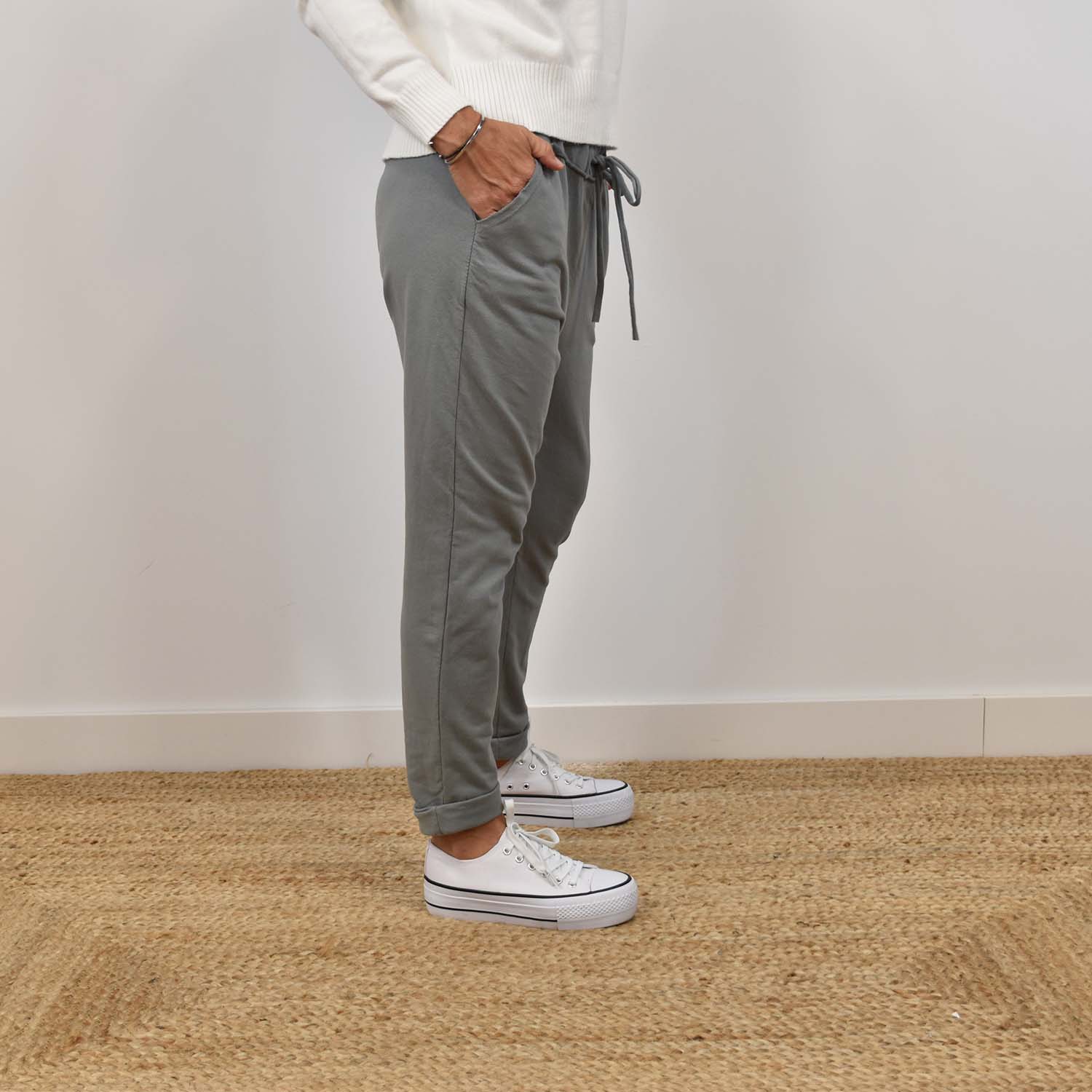 Plus Taille Dames Coton Lin Pantalon Décontracté Long Plus Taille Dames Coton Lin Pantalon Décontracté Long