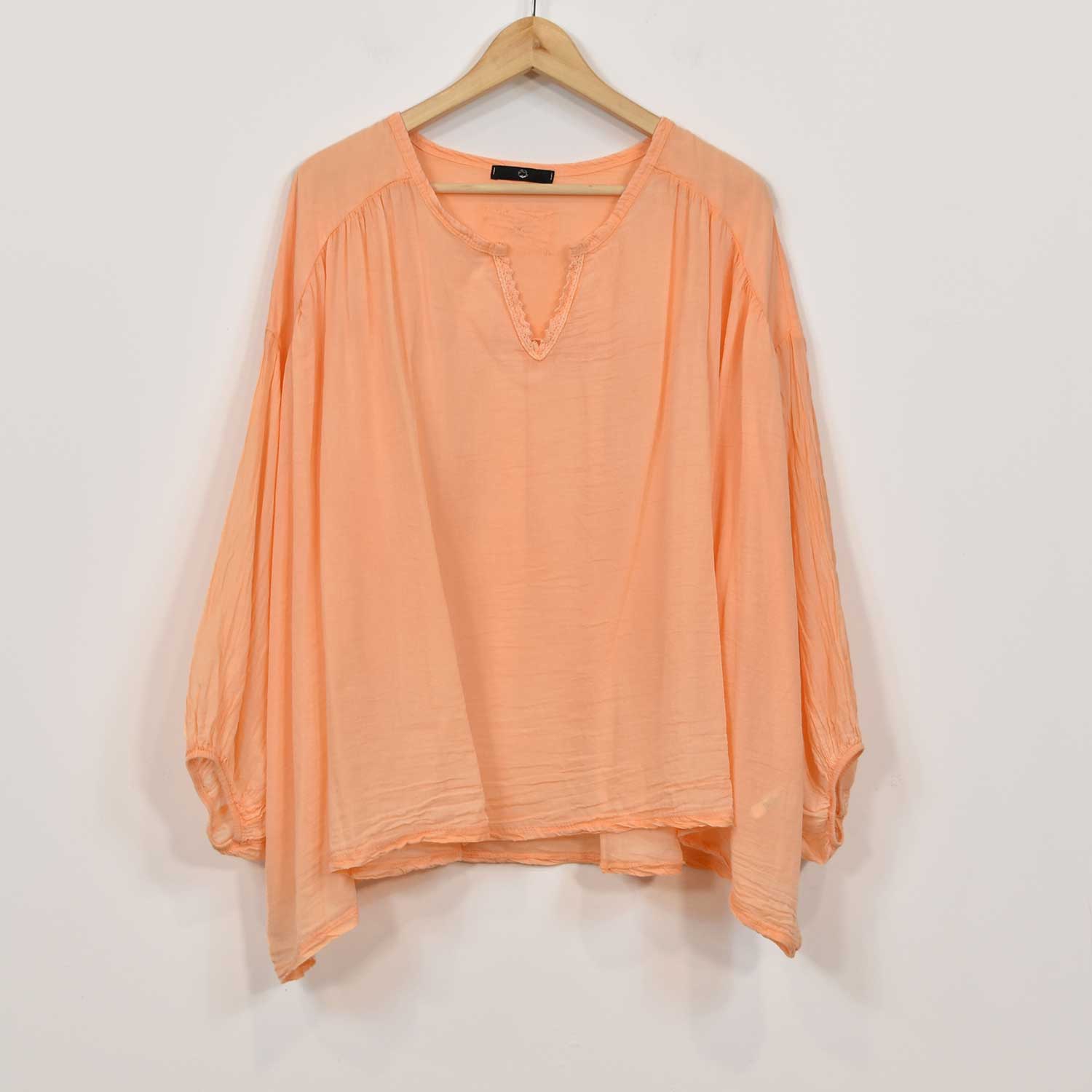 Orange puffed blouse