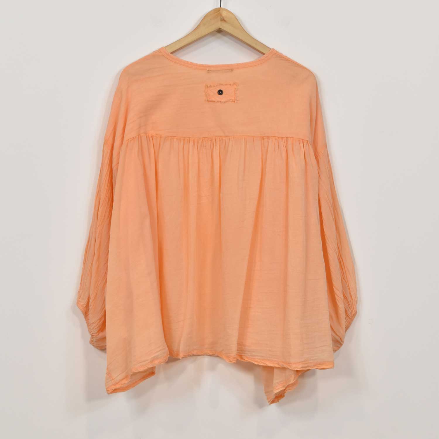 Orange puffed blouse