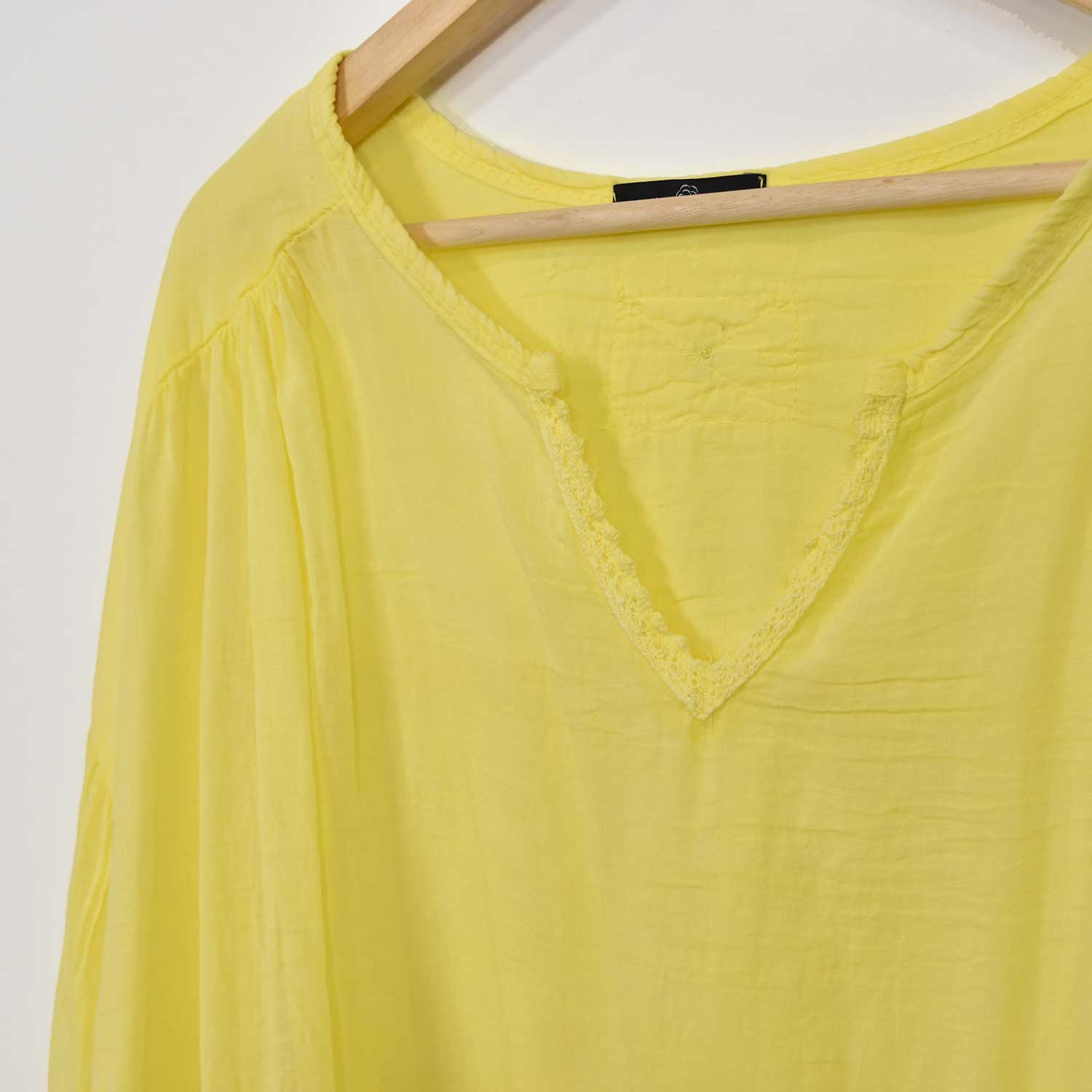 Blouse bouffante jaune