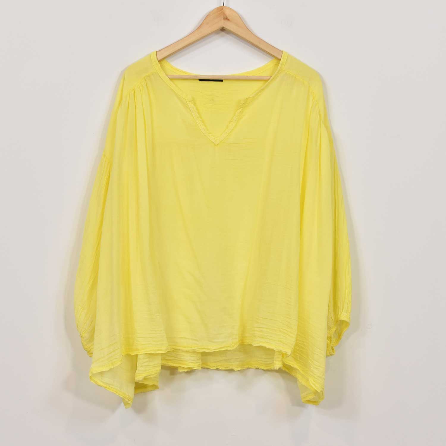 Blouse bouffante jaune