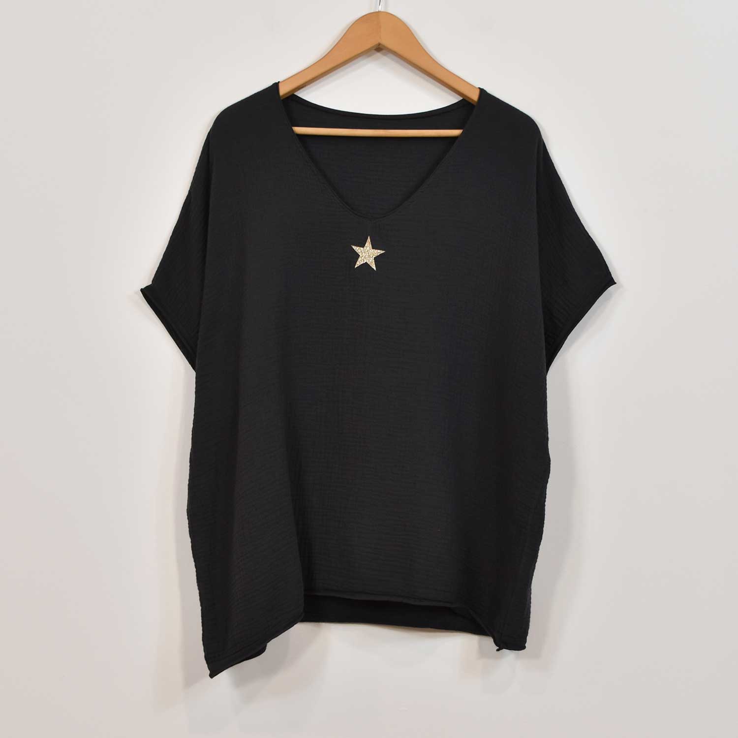 Blusa bambula estrella gris