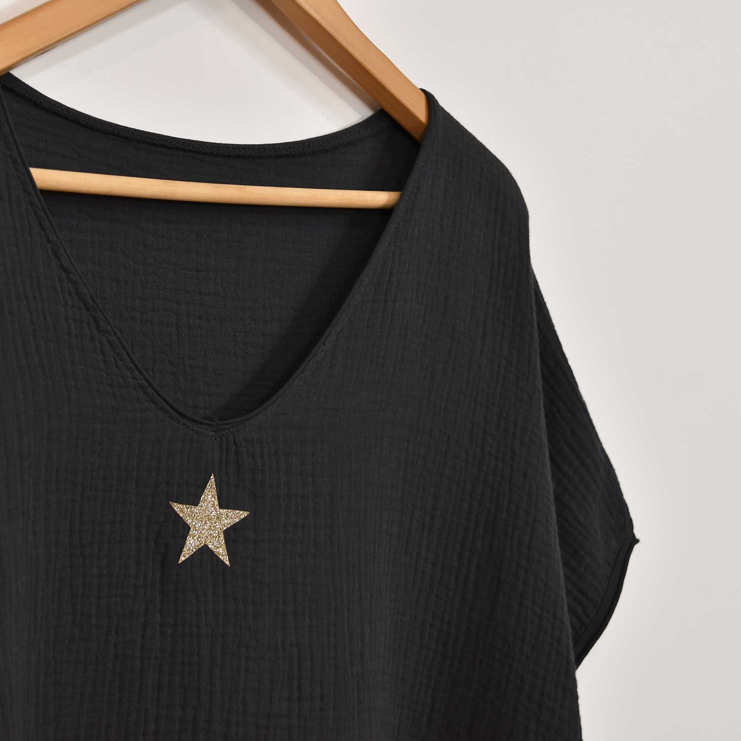 blouse bambula star noir