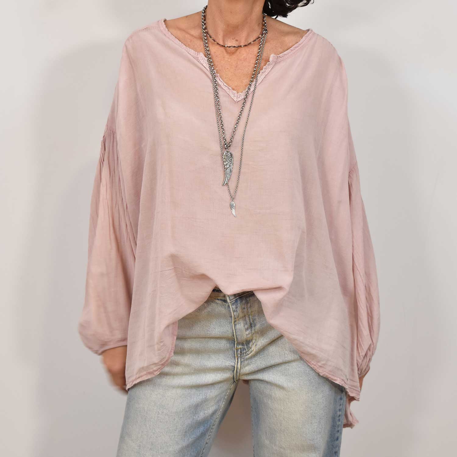 Blusa abullonada rosa