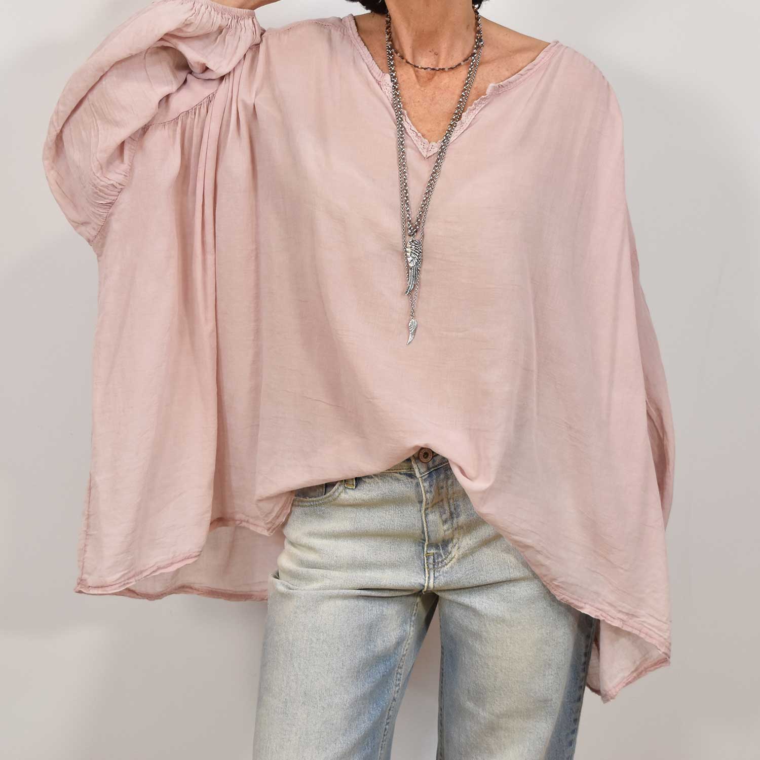 Blusa abullonada rosa