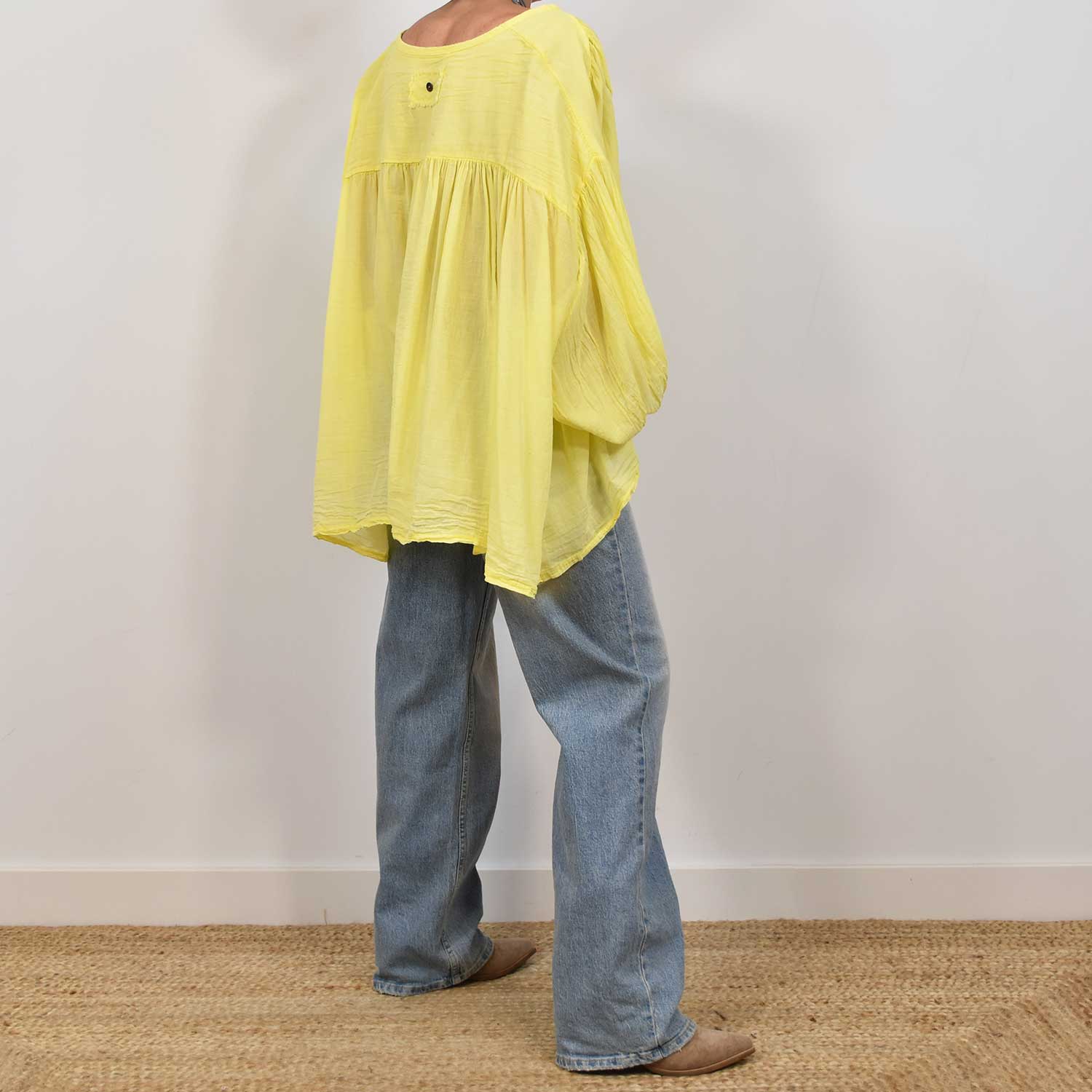 Blouse bouffante jaune