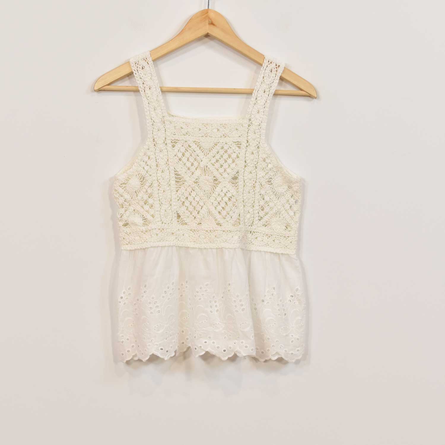 Top en crochet blanc