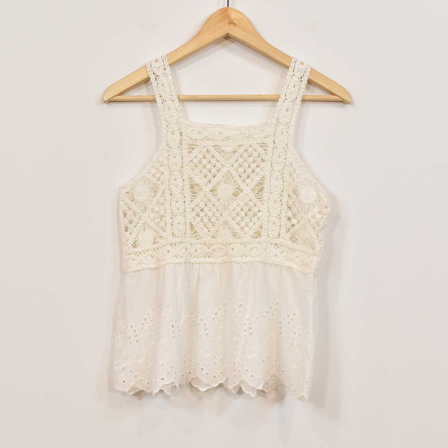 Top en crochet blanc