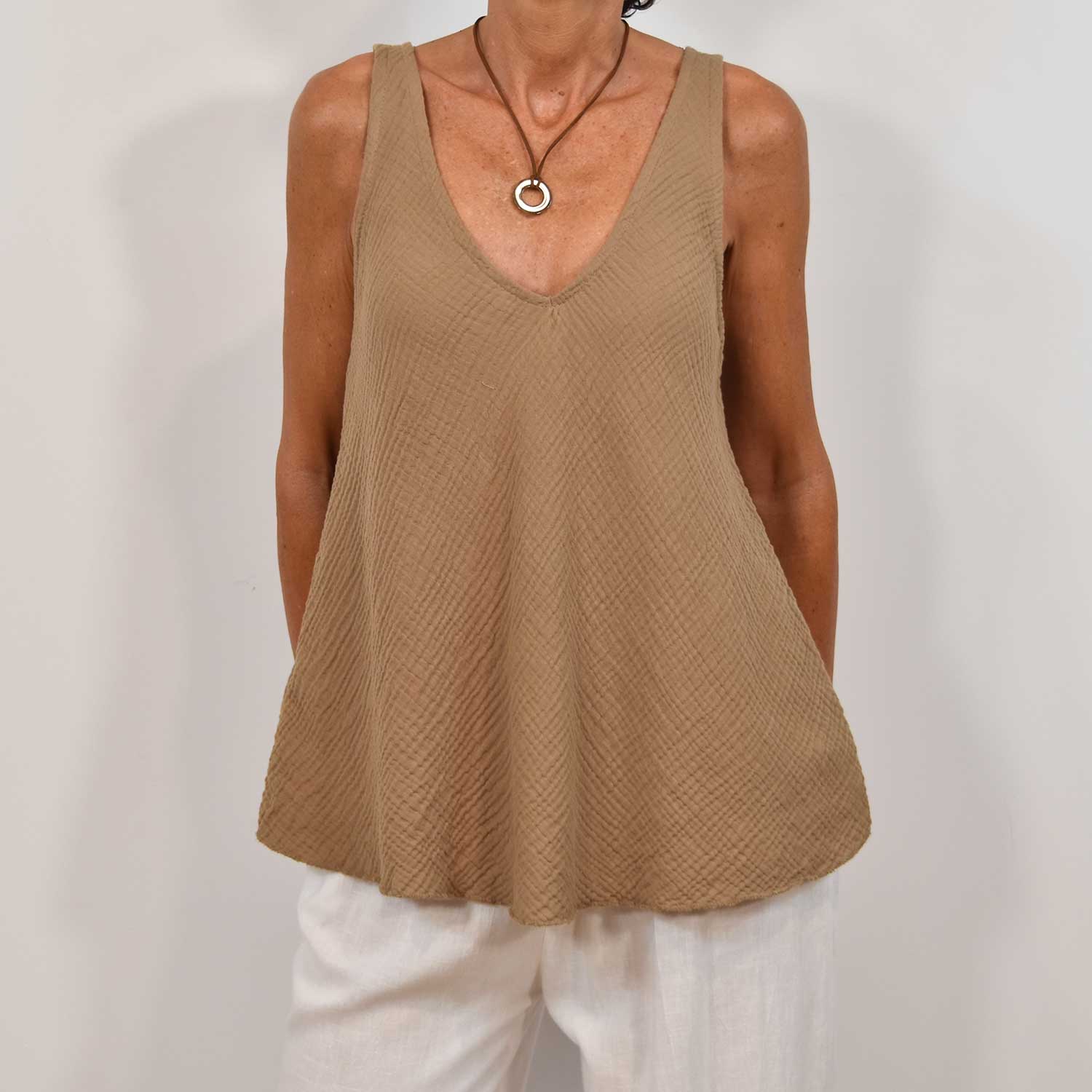 Camel tank top