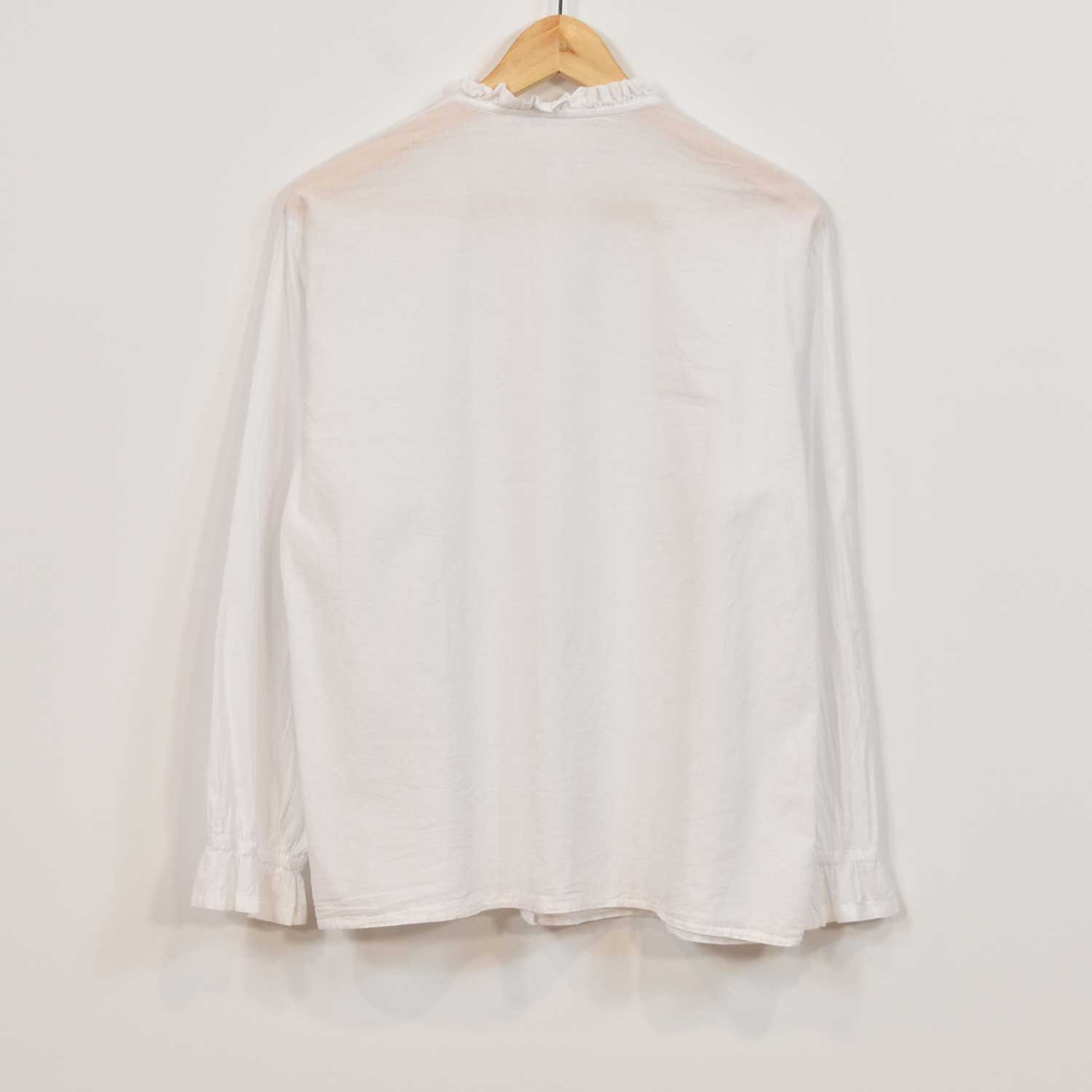 White ruffle collar blouse