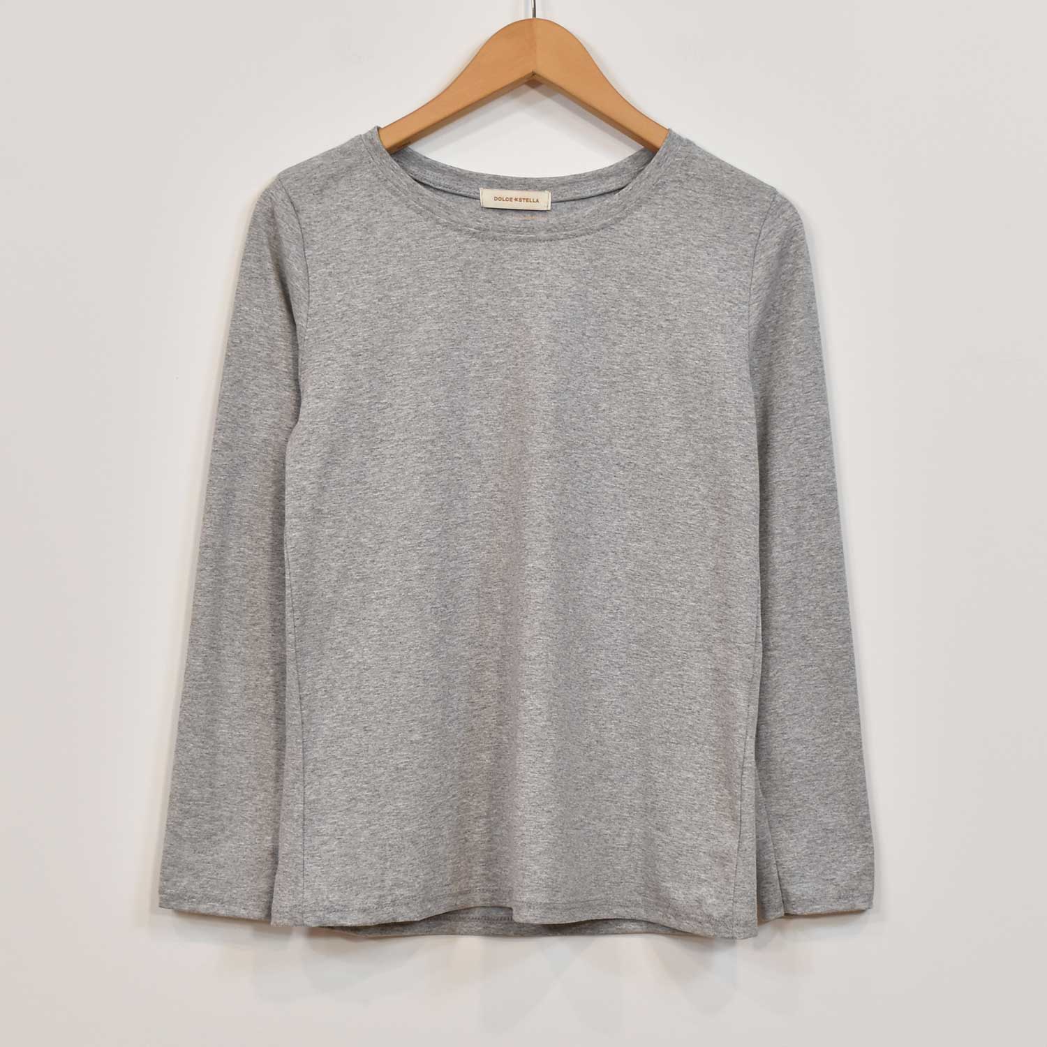 Grey basic cotton t-shirt