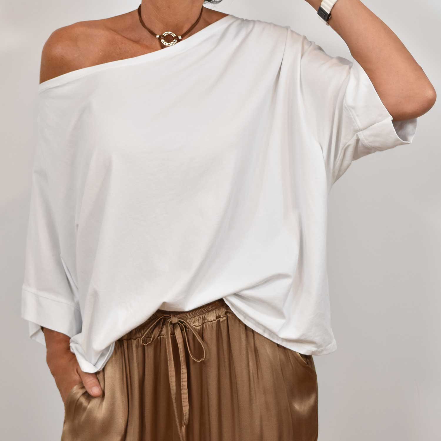 Camiseta barco oversize blanca