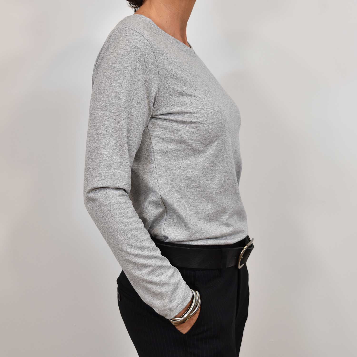 Grey basic cotton t-shirt