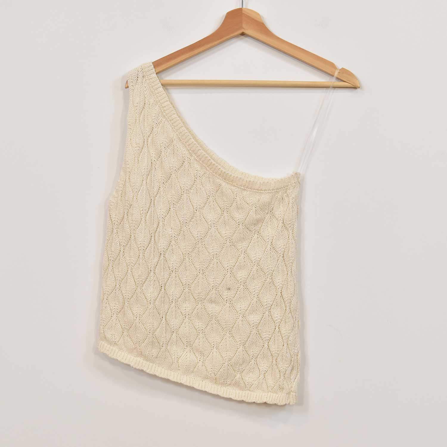 beige Asymmetrical knit top