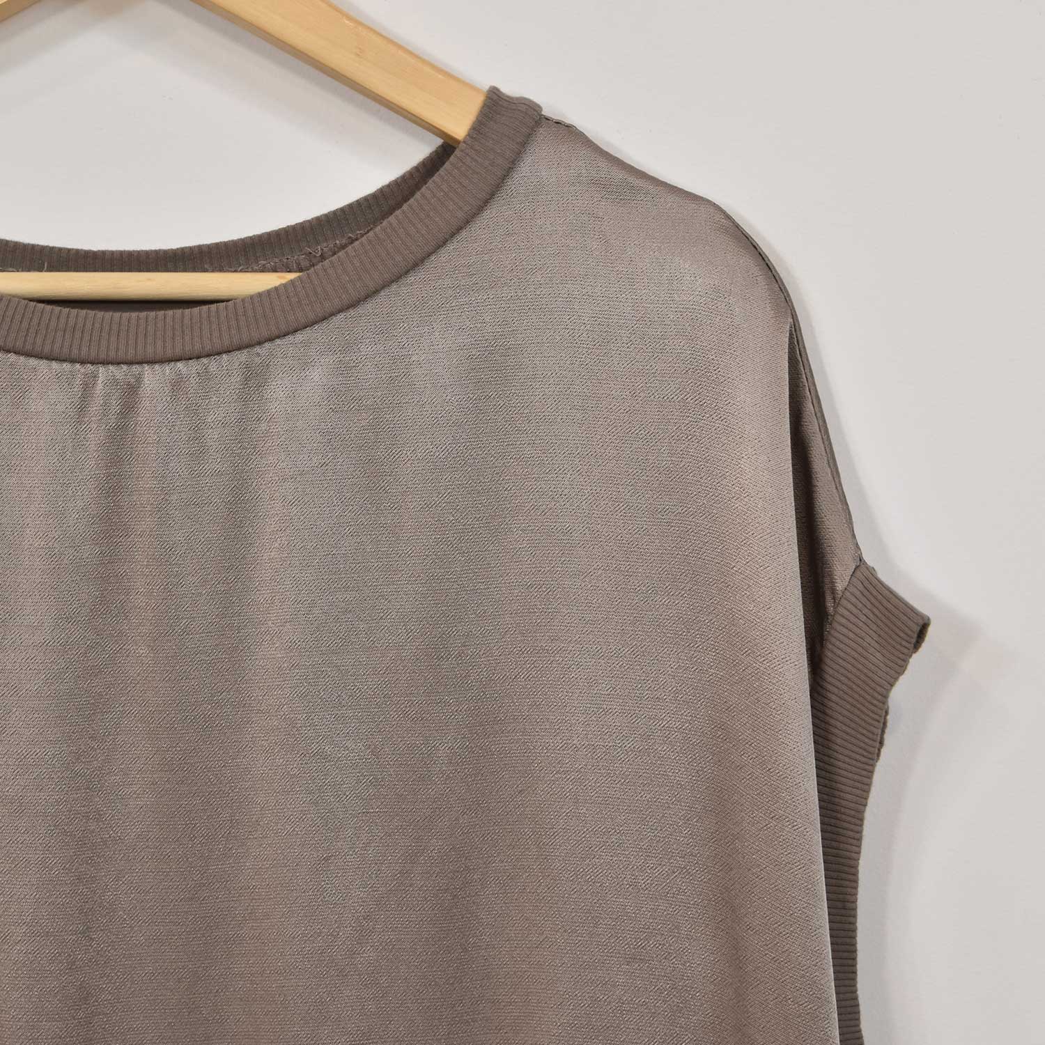 Taupe satin blouse