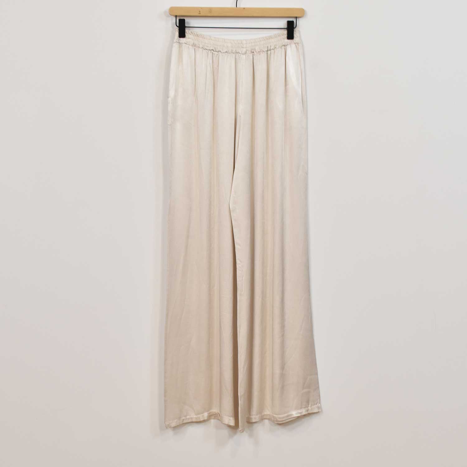 Beige satin pants