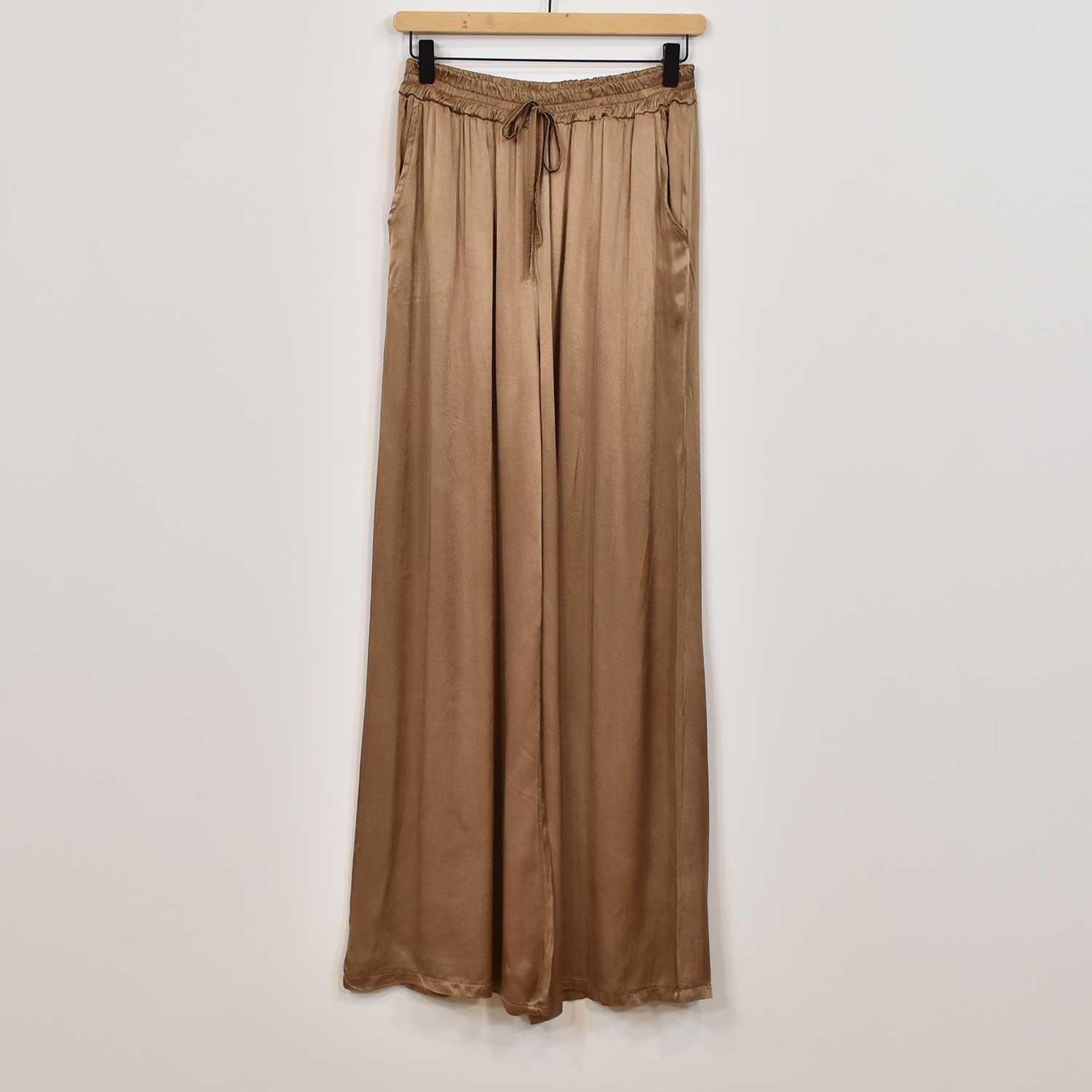 Pantalon satin marron