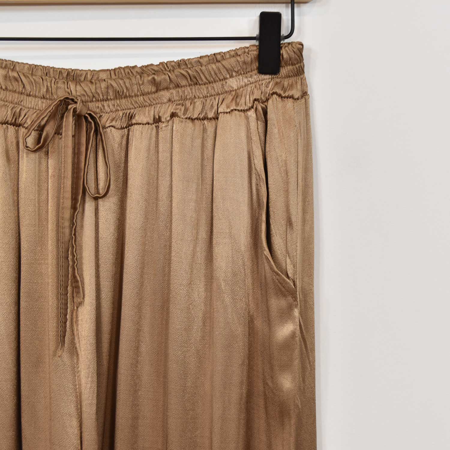 Pantalon satin marron