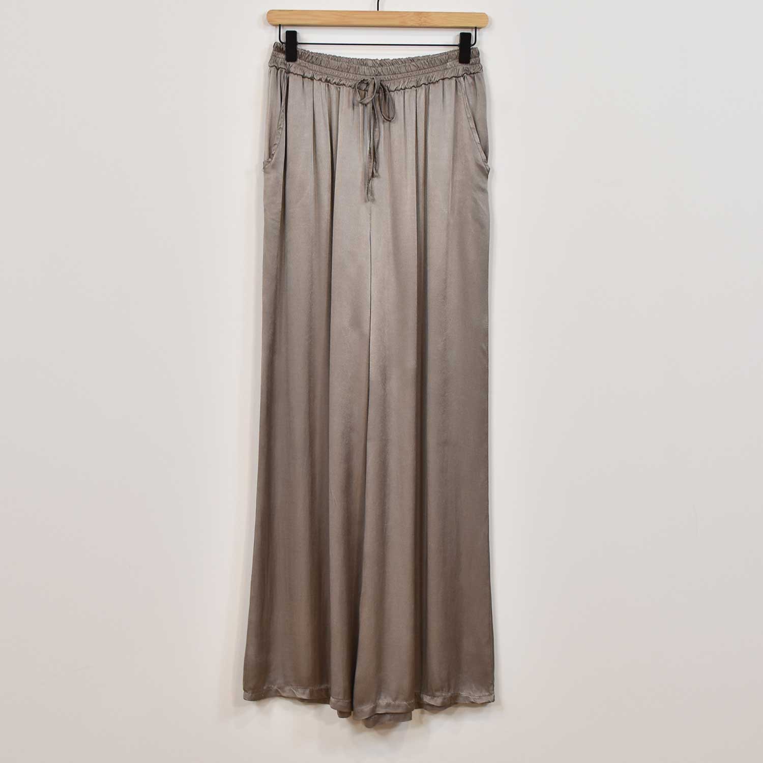 Taupe satin pants