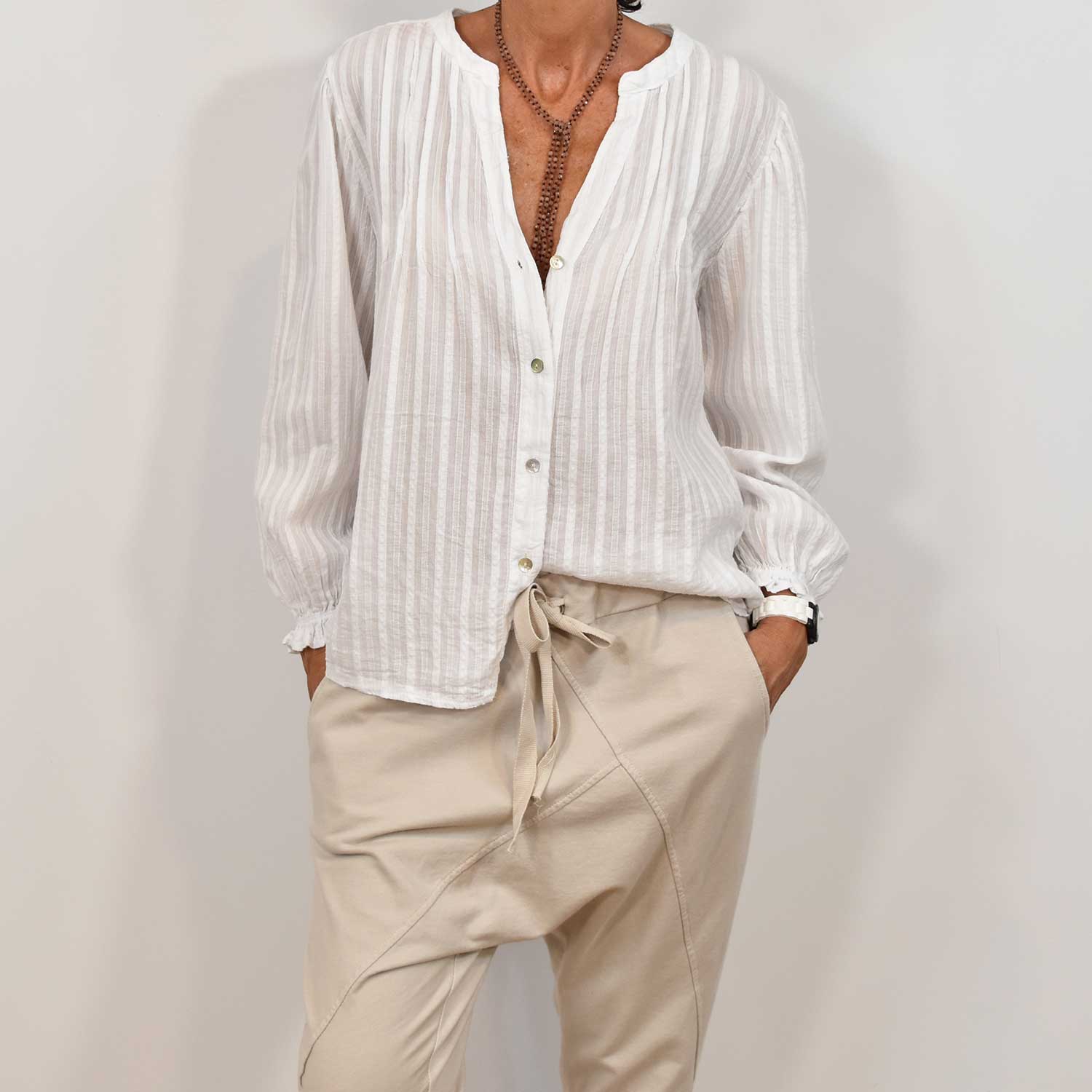 Camisa textura blanca