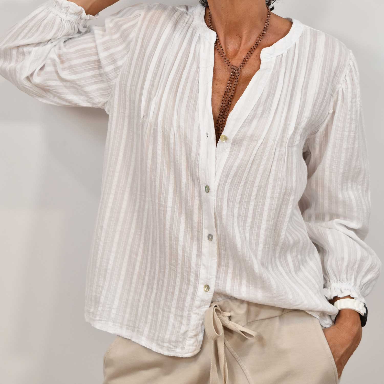 Camisa textura blanca