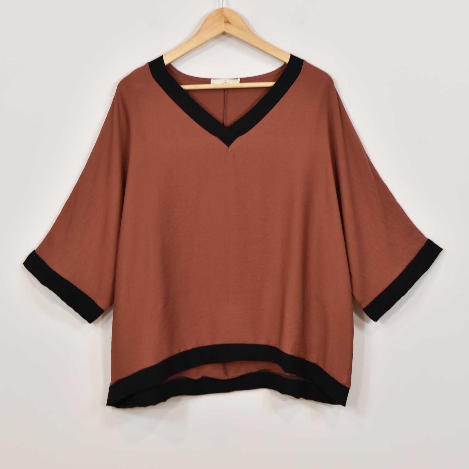 blouse bicolore marsala