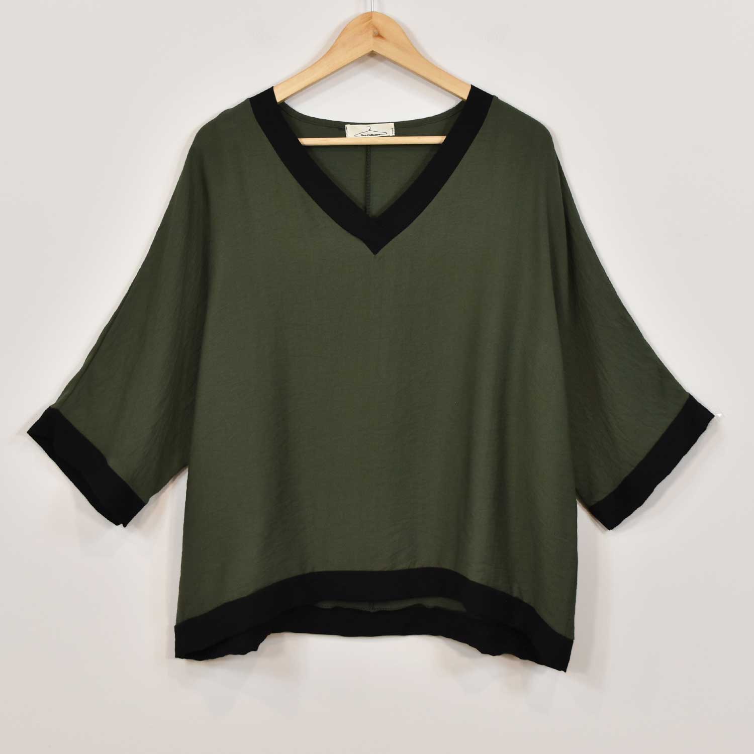 Kaki bicolor blouse