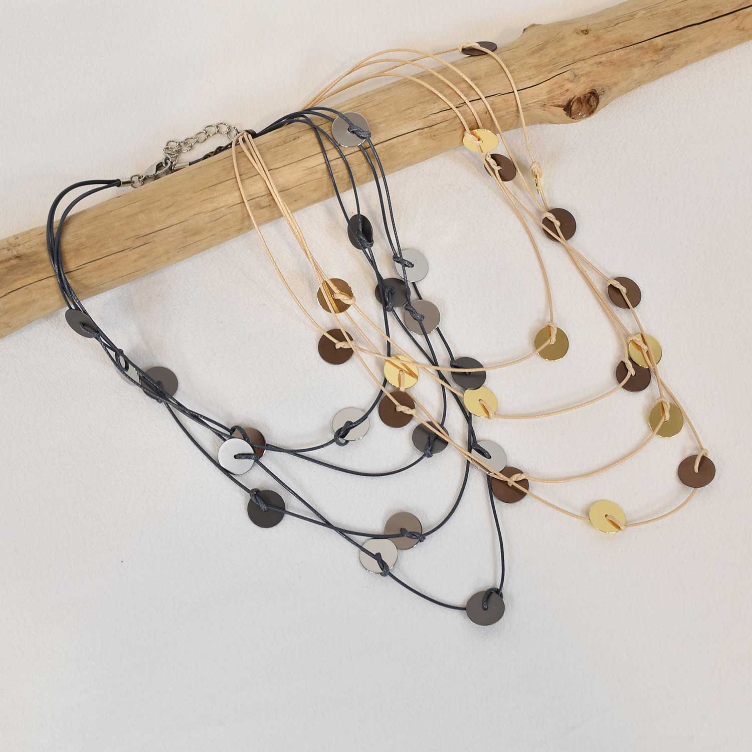 Waxed rope necklace coins – The Amisy Company