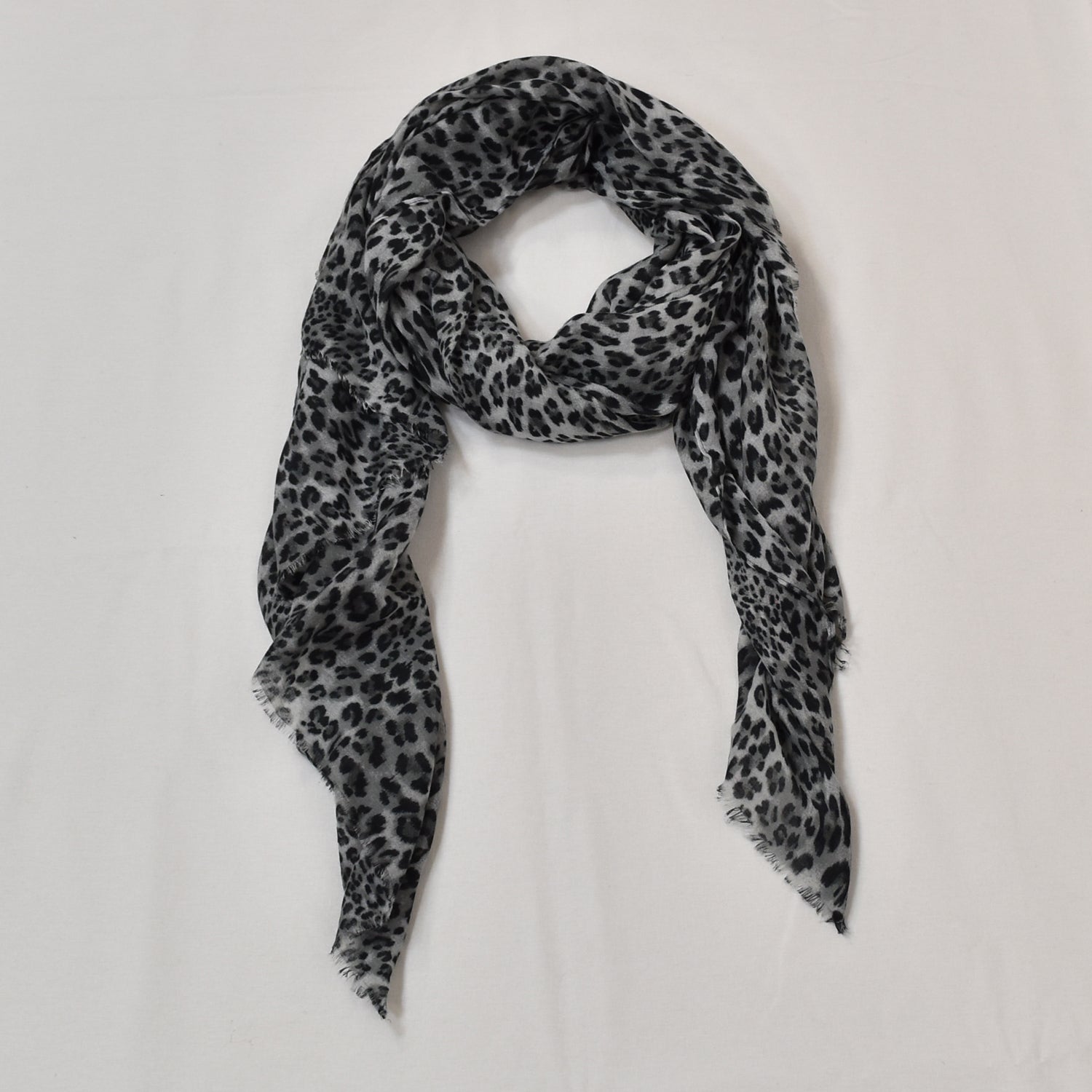 Foulard Moucheté Gris Noir Blanc - Neuf Avec Étiquettes