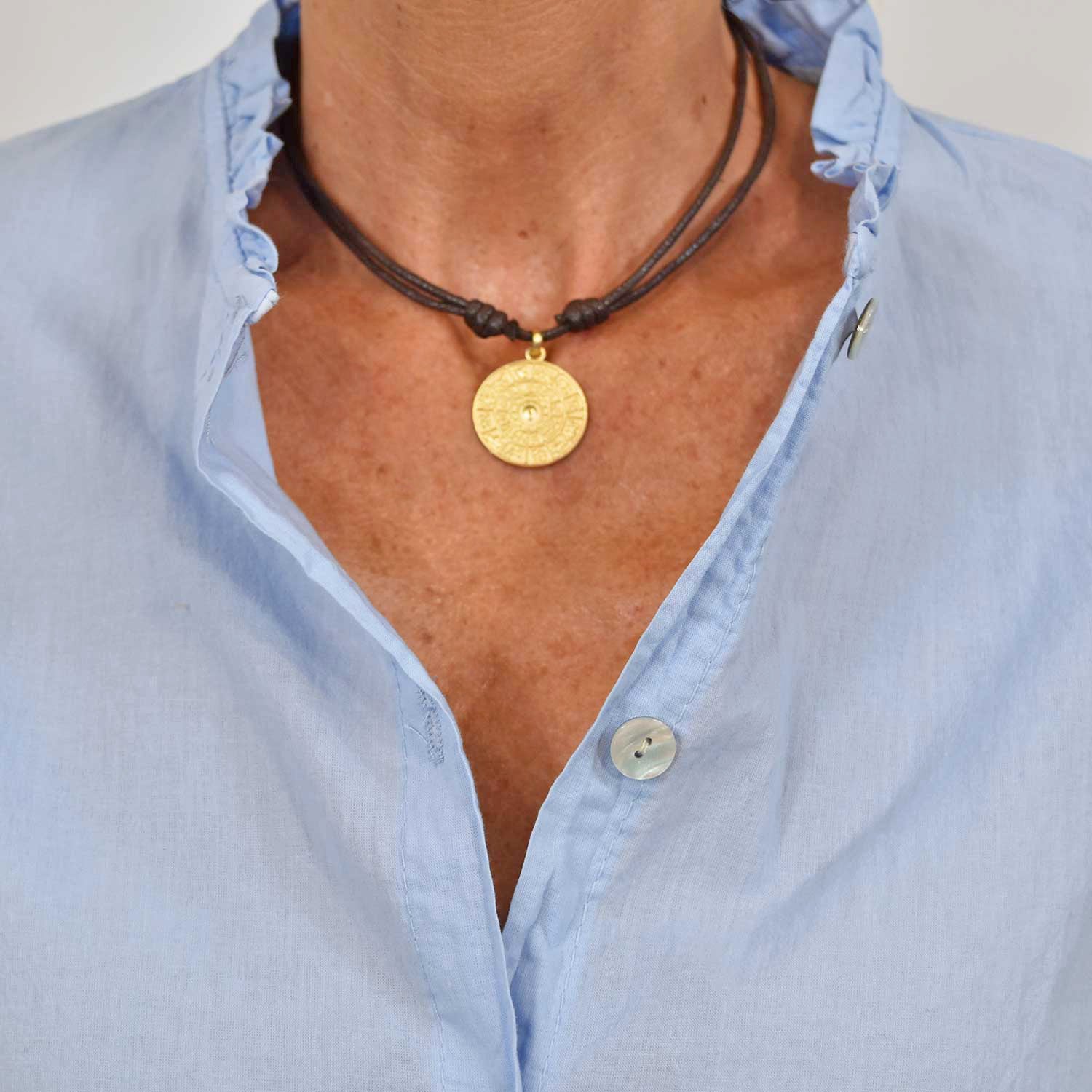 Golden medal necklace