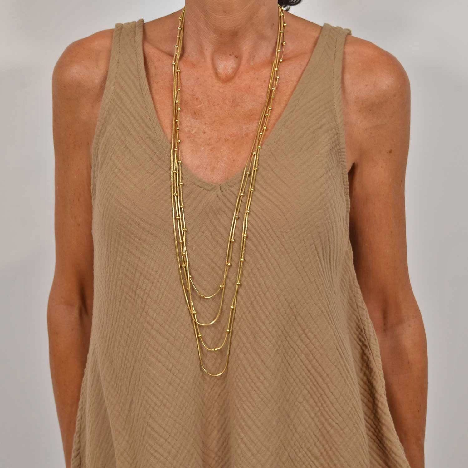 Golden ball chains necklace