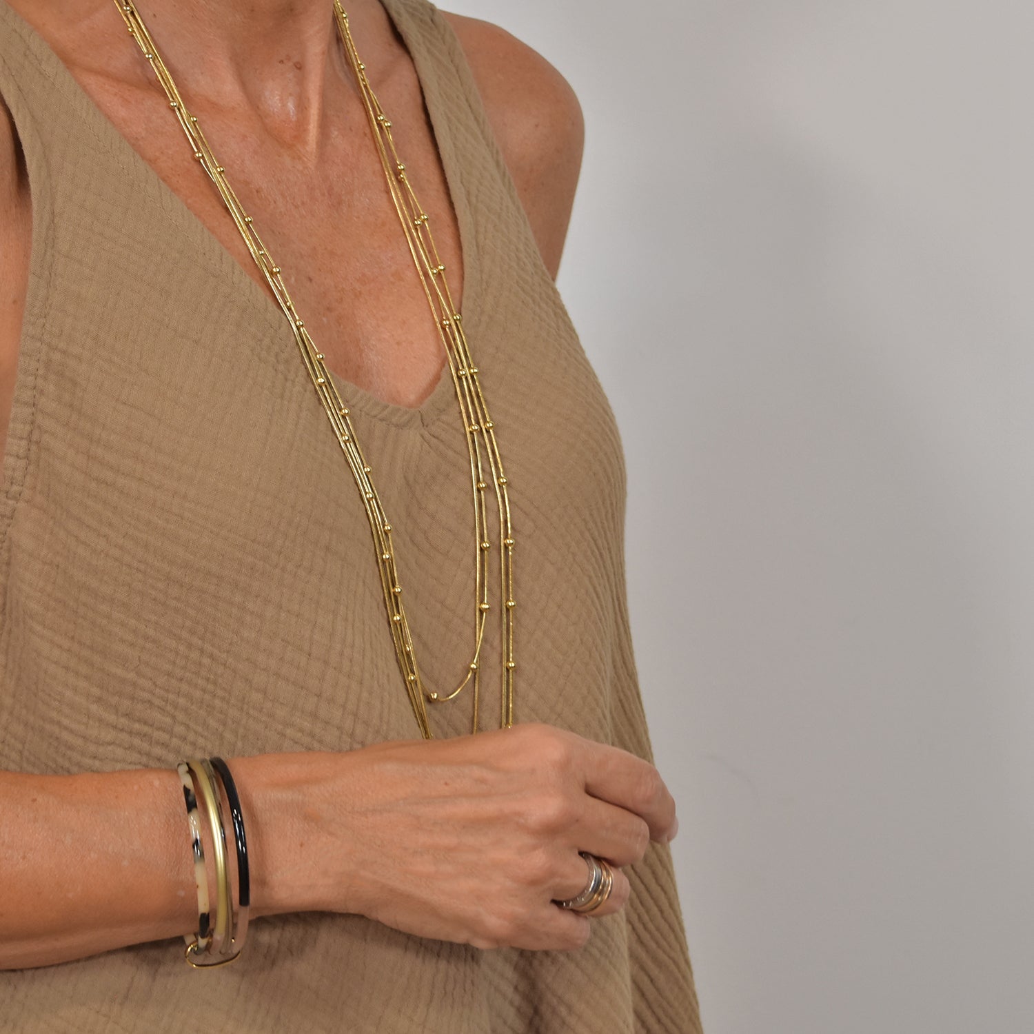 Golden ball chains necklace