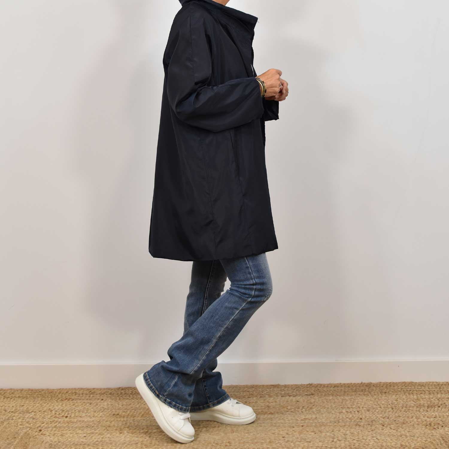 Parka outdoor boutons bleu
