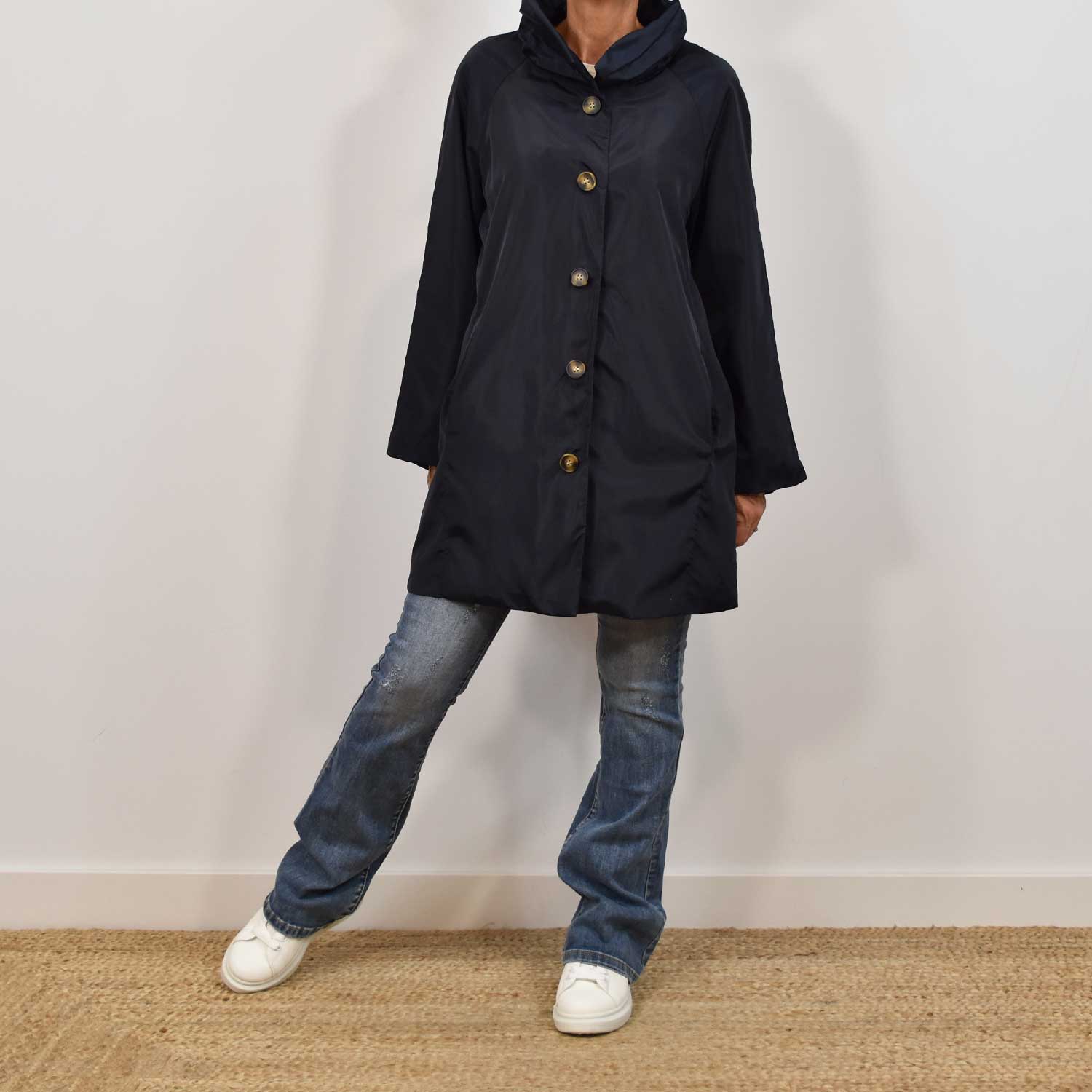 Parka outdoor boutons bleu
