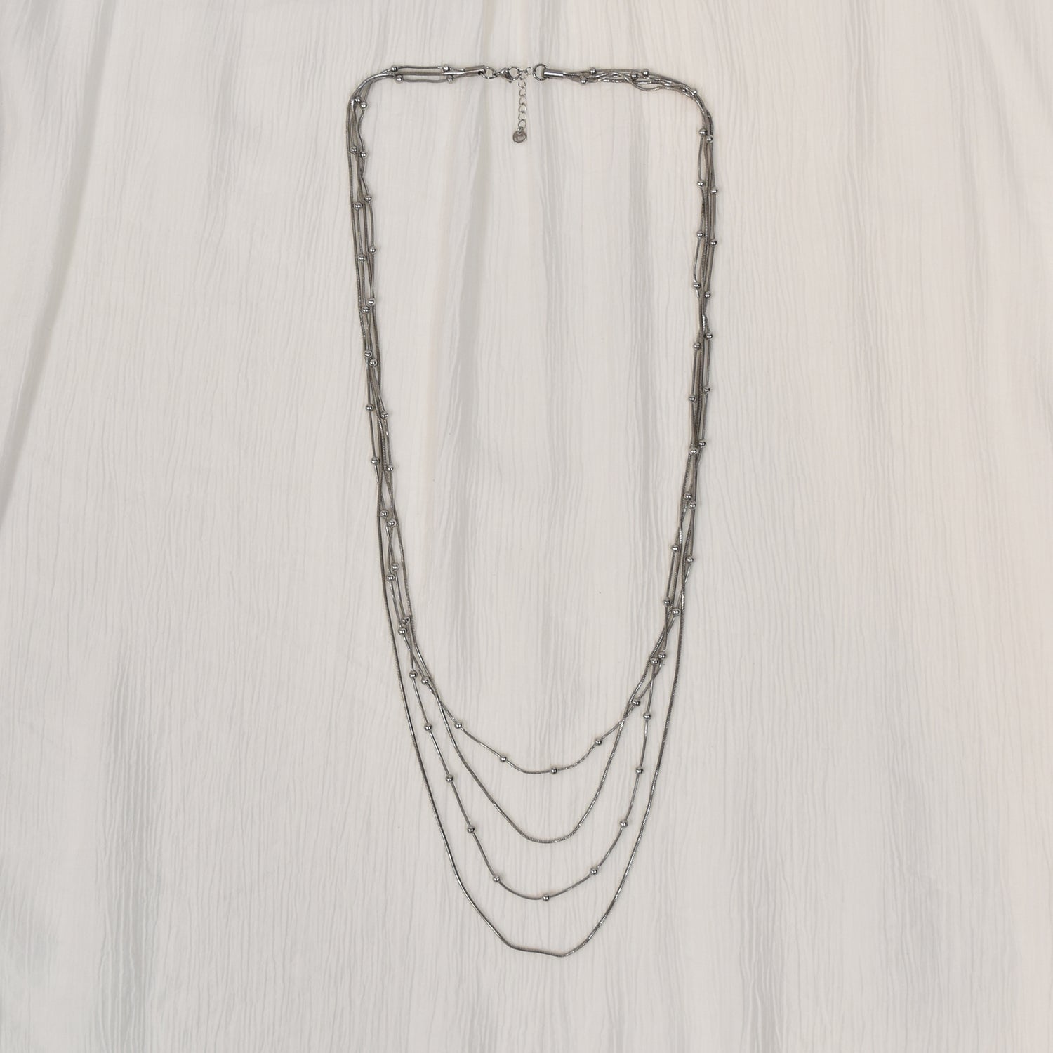 Collier de chaînes à boules en argent