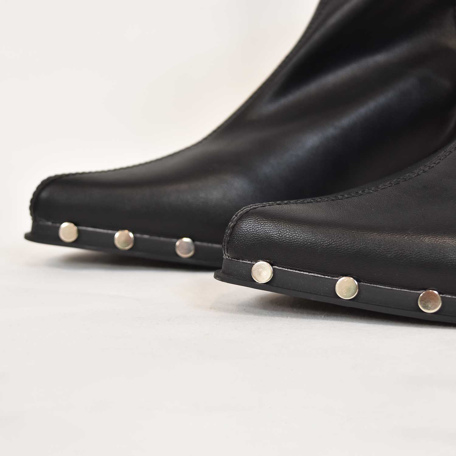 Black studs detail ankle boots