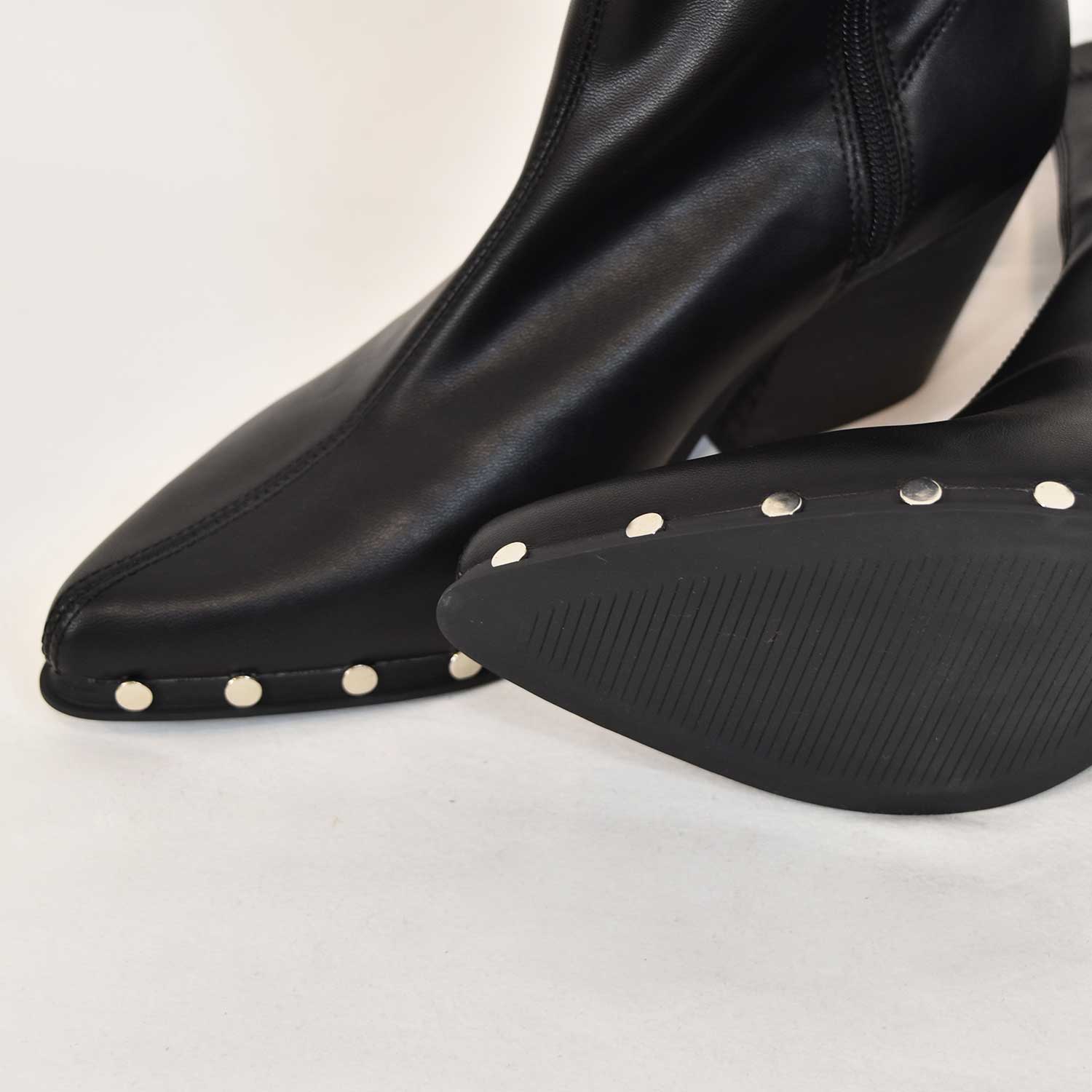 Black studs detail ankle boots