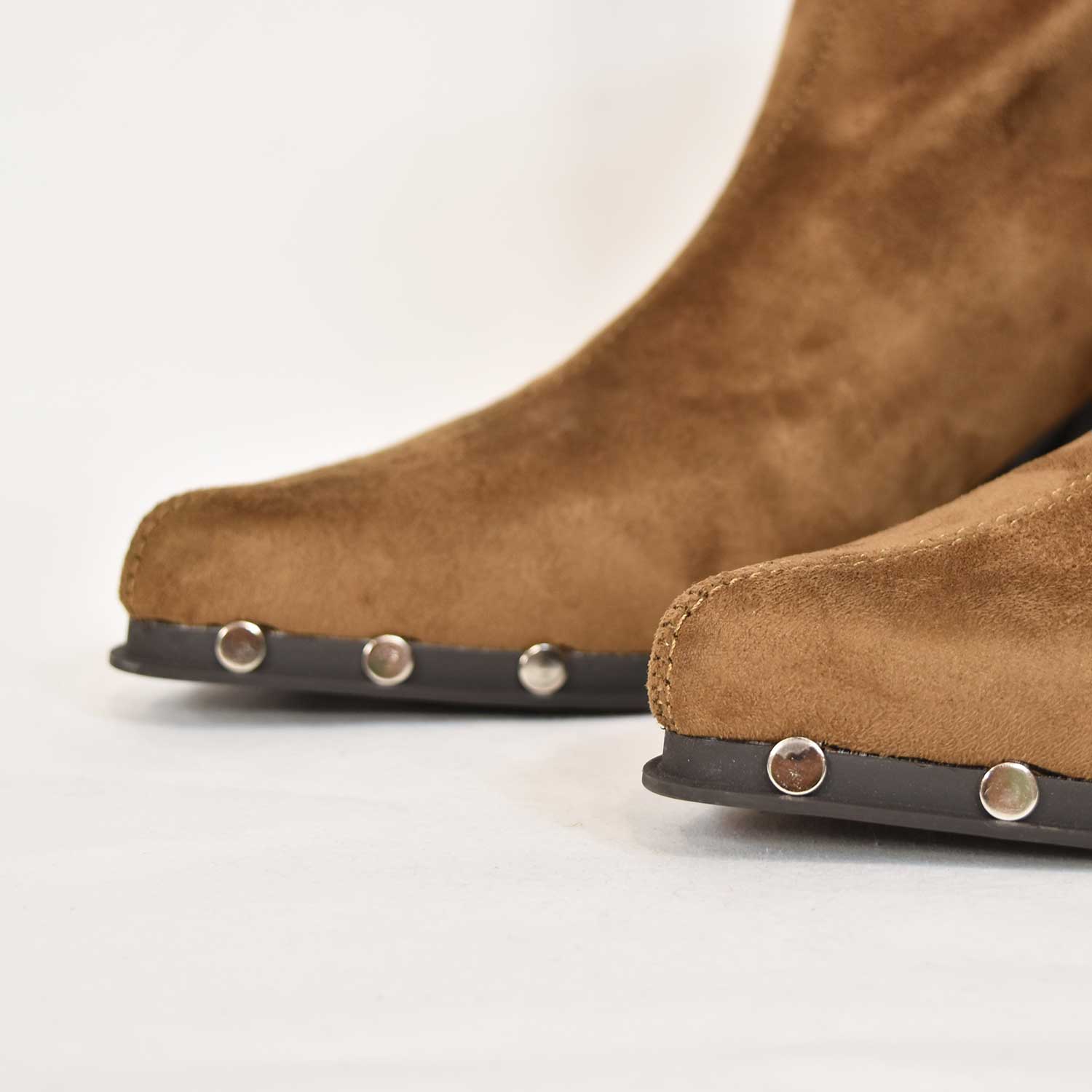 Camel studs detail ankle boots