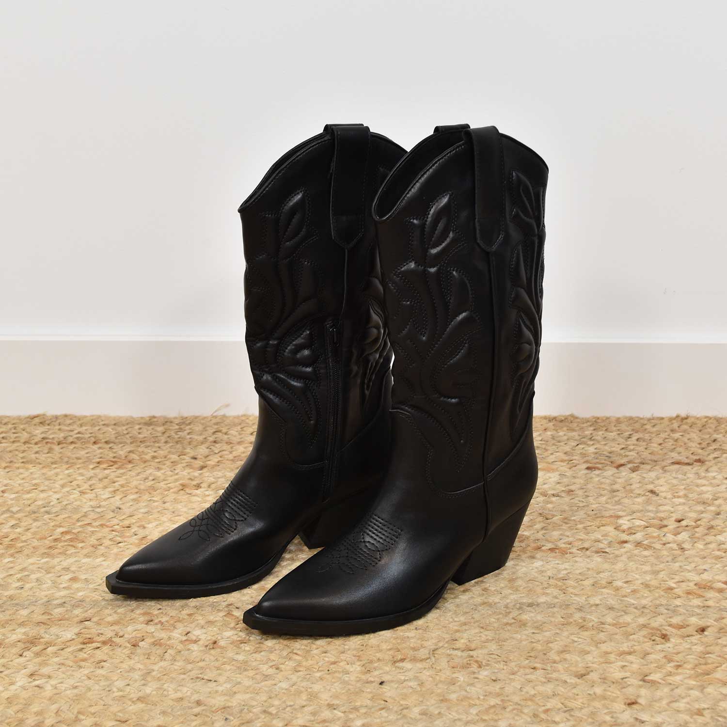 Boots haute cowboy noir