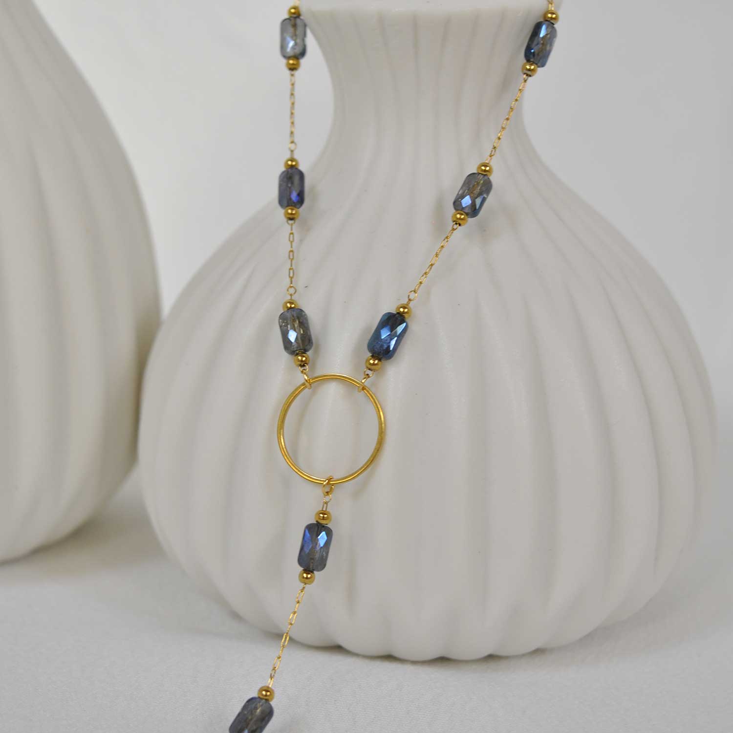 Light blue stones necklace
