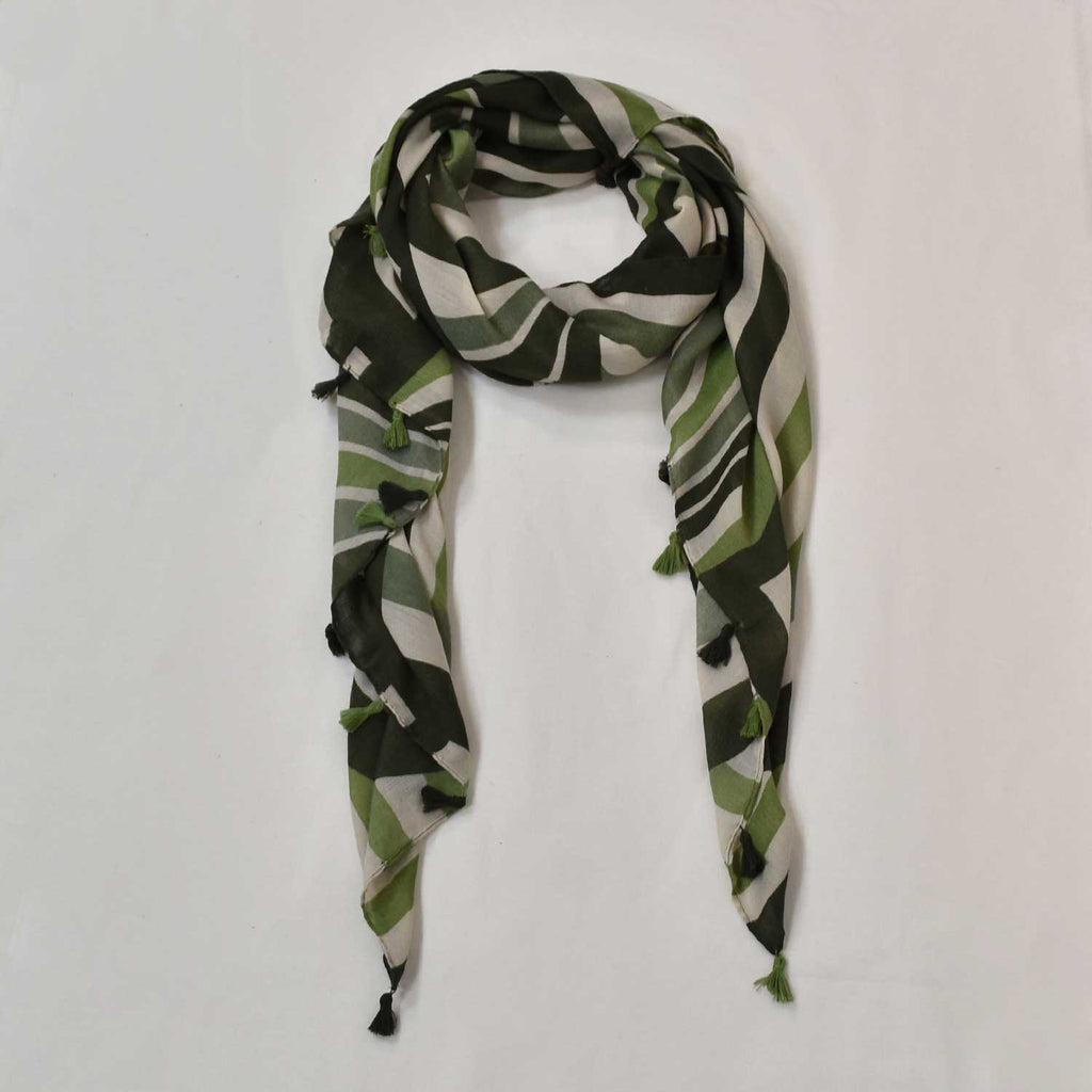 Fular estampado geométrico verde – The Amisy Company
