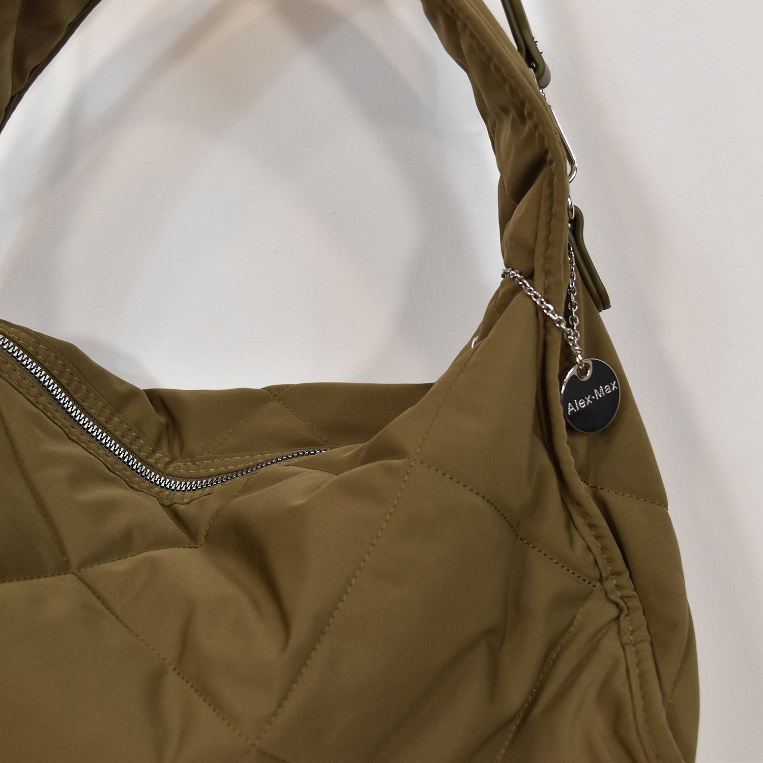 Khaki quilted bag